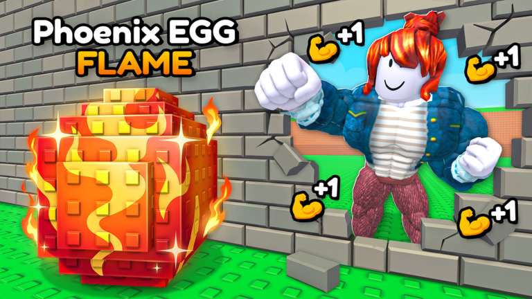 Official Redlands event thumbnail labeled Phoenix EGG FLAME: a red-haired avatar punches a gray brick wall beside a flaming egg.